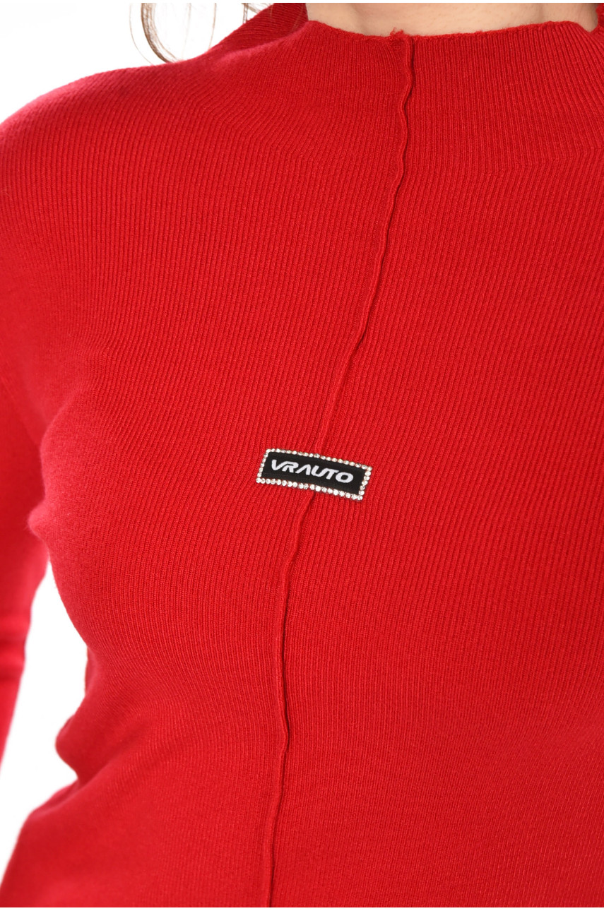 Кофта жіноча червоного кольору з принтом 213809