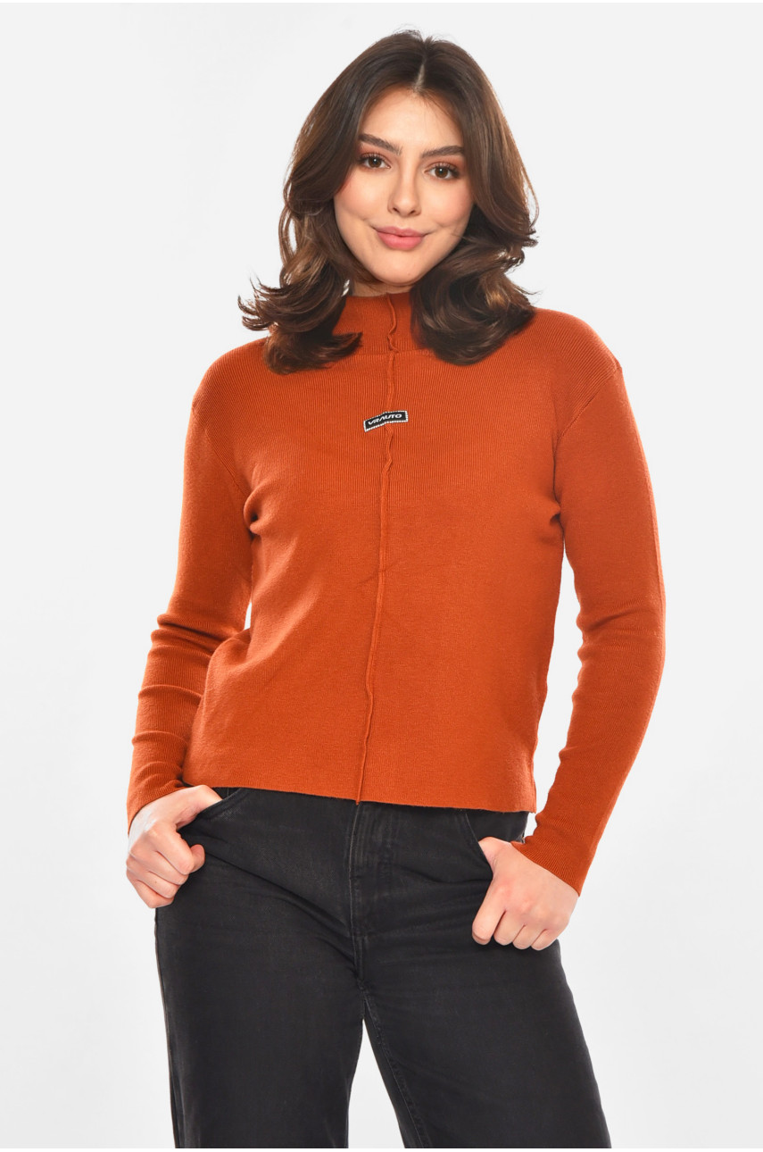 Кофта жіноча коричневого кольору з принтом 213811