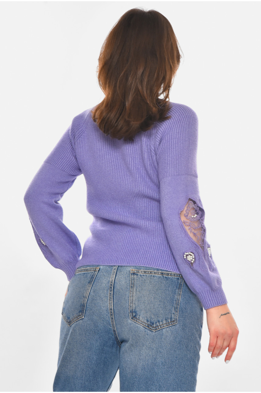 Кофта жіноча однотонна бузкового кольору 213813