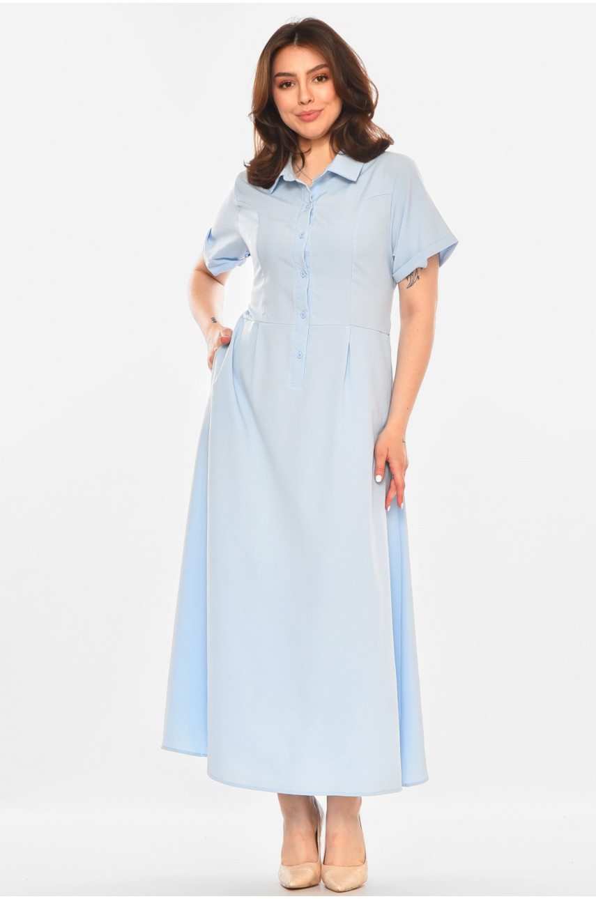 Сукня жіноча однотонна блакитного кольору 213840