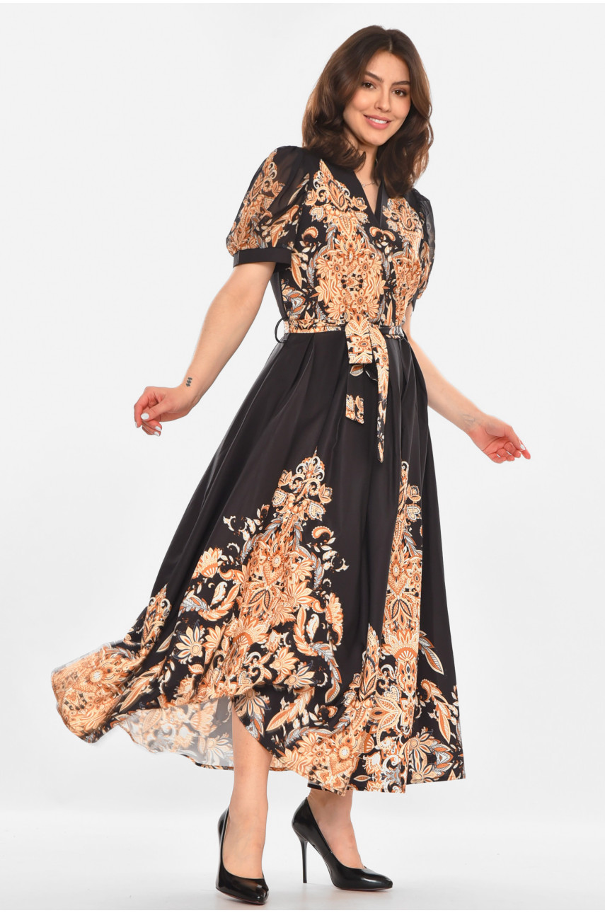 Сукня жіноча чорного кольору з принтом 213868