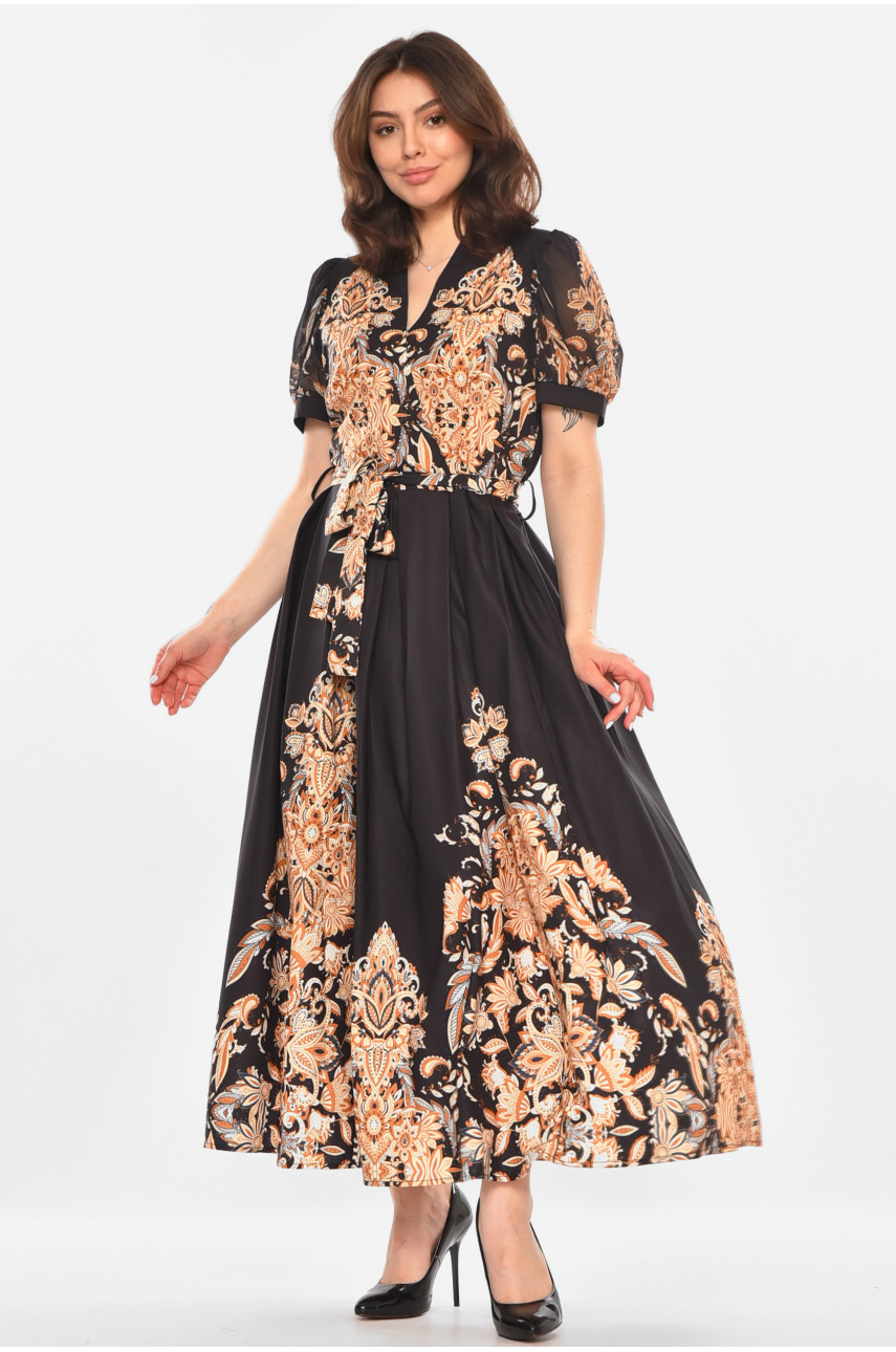 Сукня жіноча чорного кольору з принтом 213868