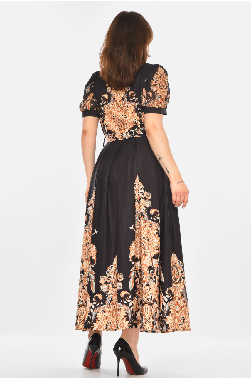 Сукня жіноча чорного кольору з принтом 213868