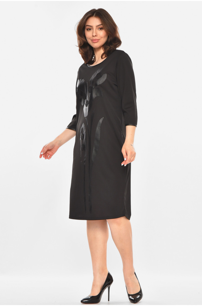 Сукня жіноча чорного кольору з принтом 213870