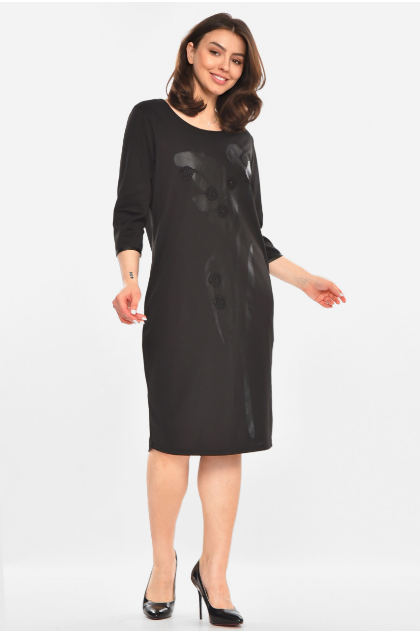 Сукня жіноча чорного кольору з принтом 213870