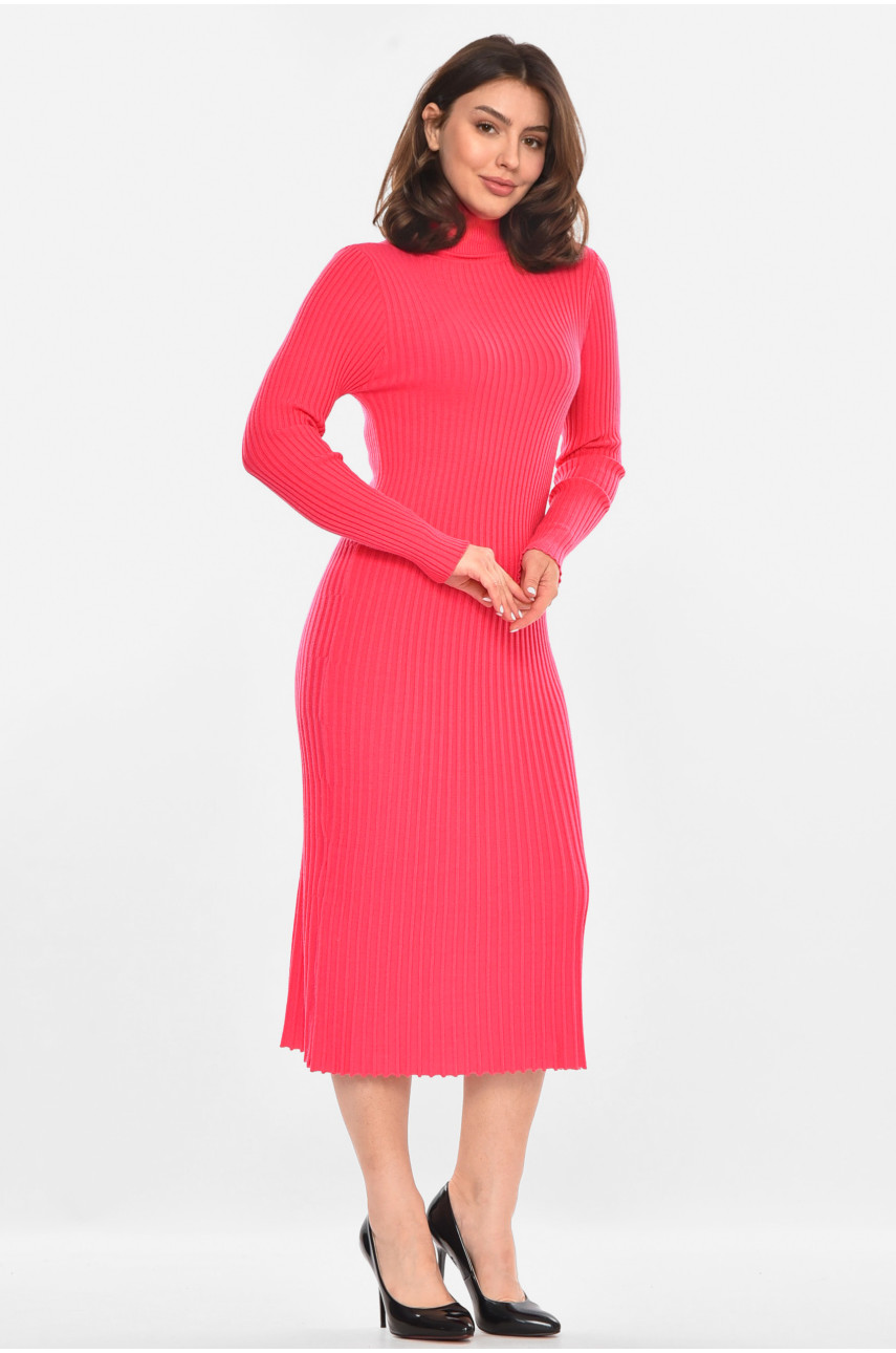Сукня жіноча однотонна рожевого кольору 213901