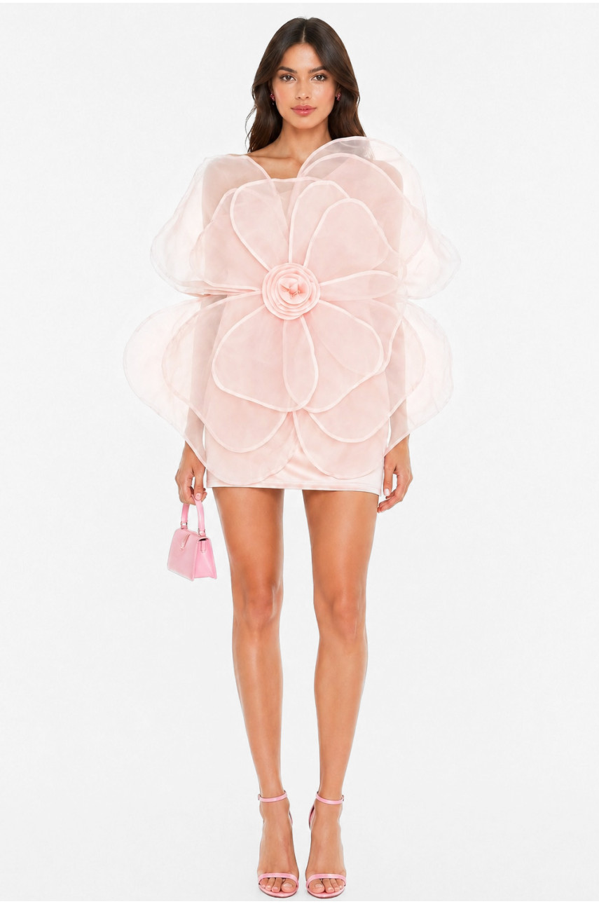 Сукня жіноча однотонна світло-рожевого кольору 213935