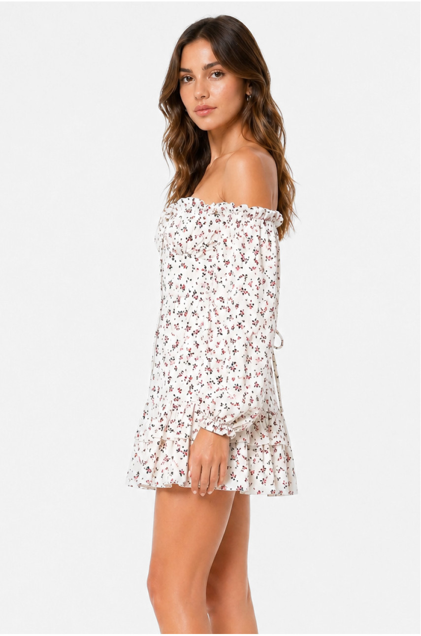 Сукня жіноча білого кольору з принтом 213961