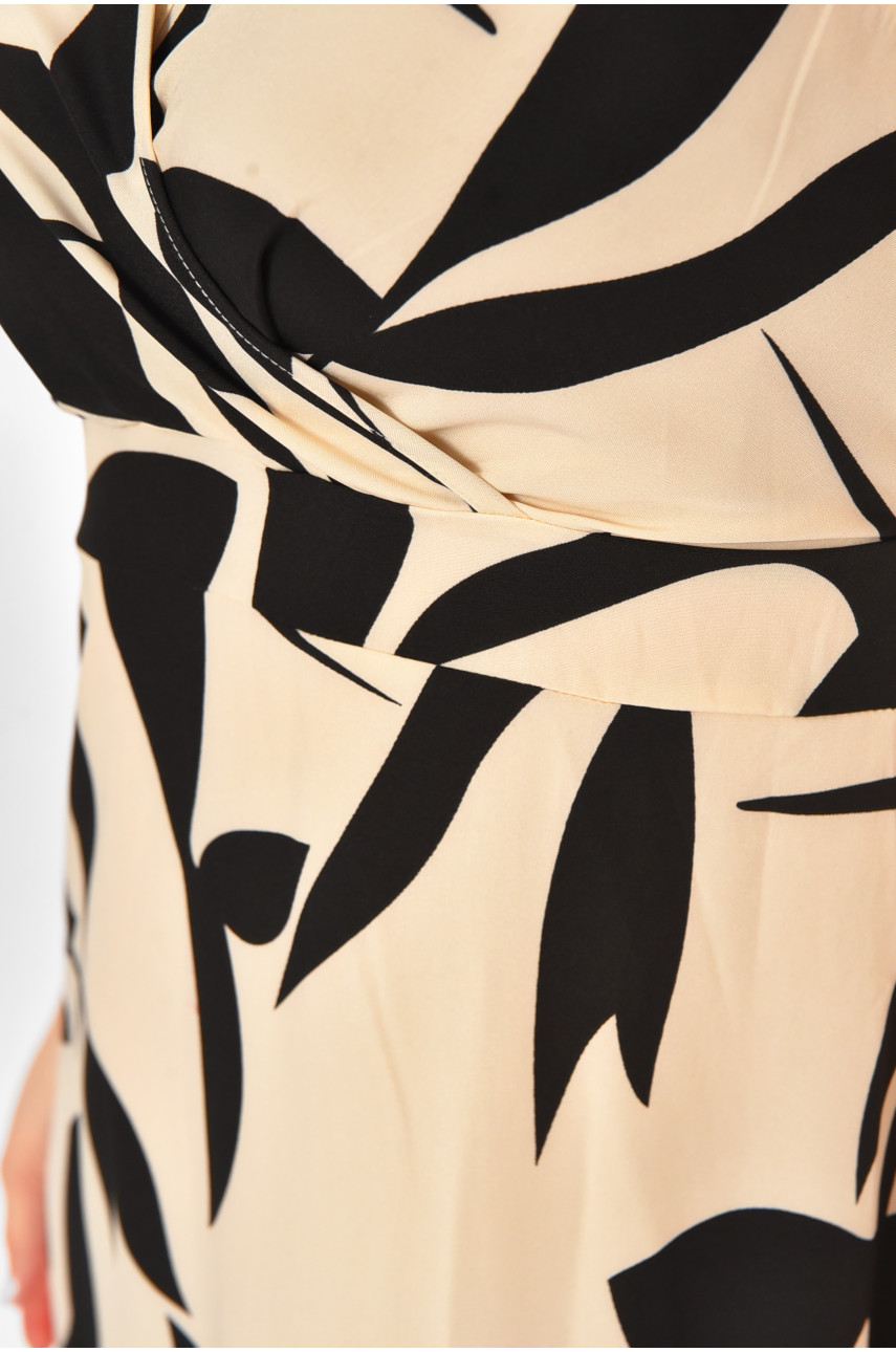 Сукня жіноча бежевого кольору з принтом 213971