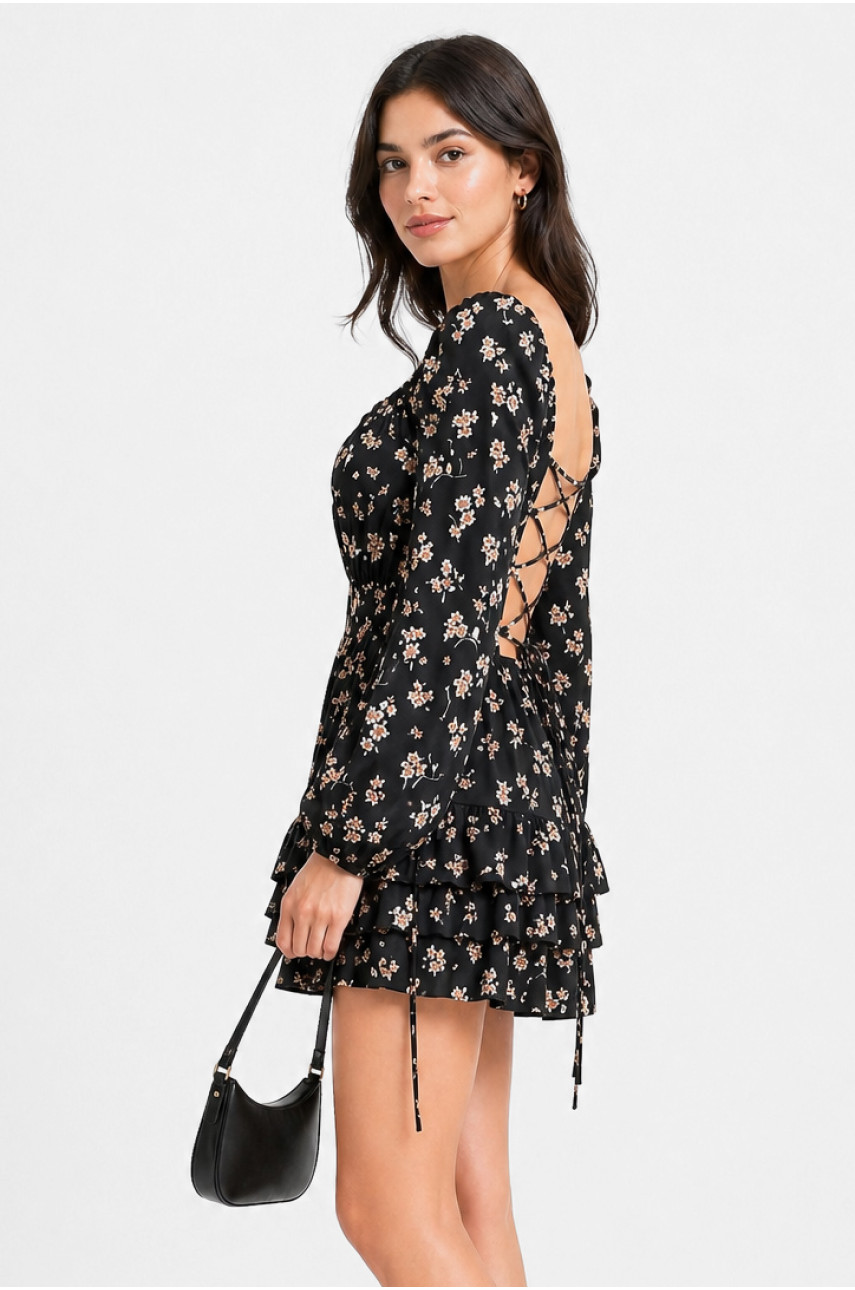 Сукня жіноча чорного кольору з принтом 213973