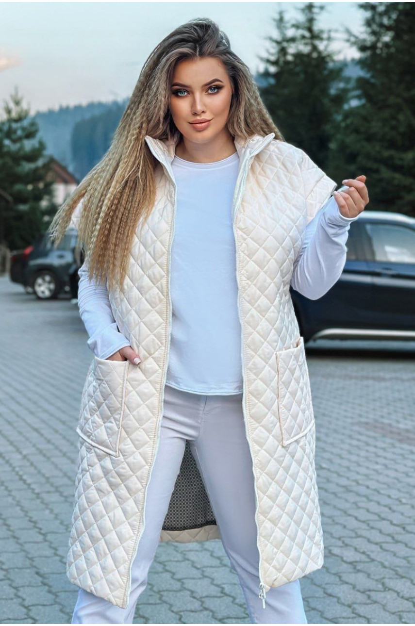 Жилетка женская молочного цвета 460 213987