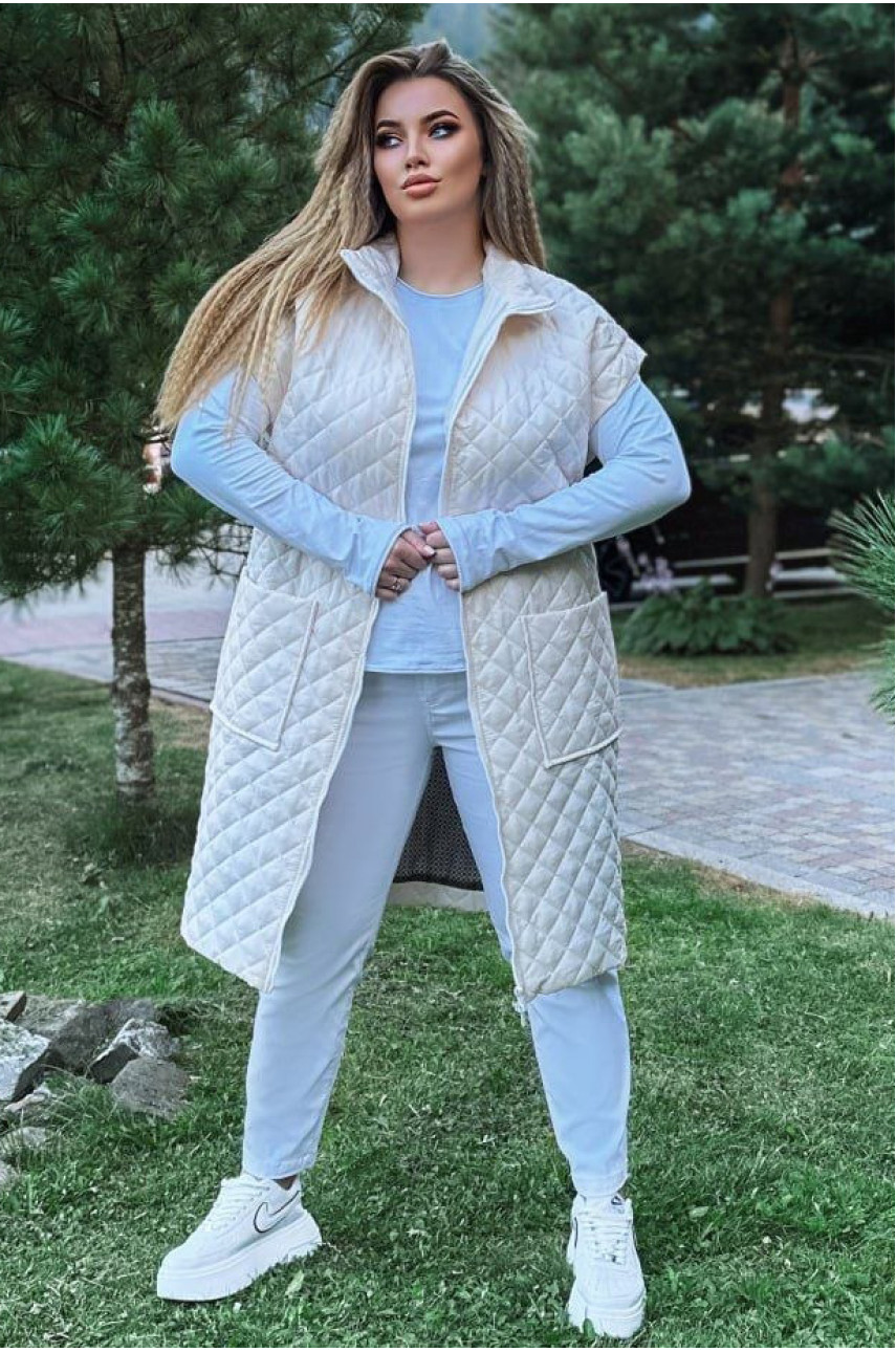 Жилетка женская молочного цвета 460 213987