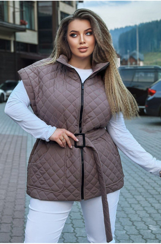 Жилетка женская коричнивого цвета 460 213988