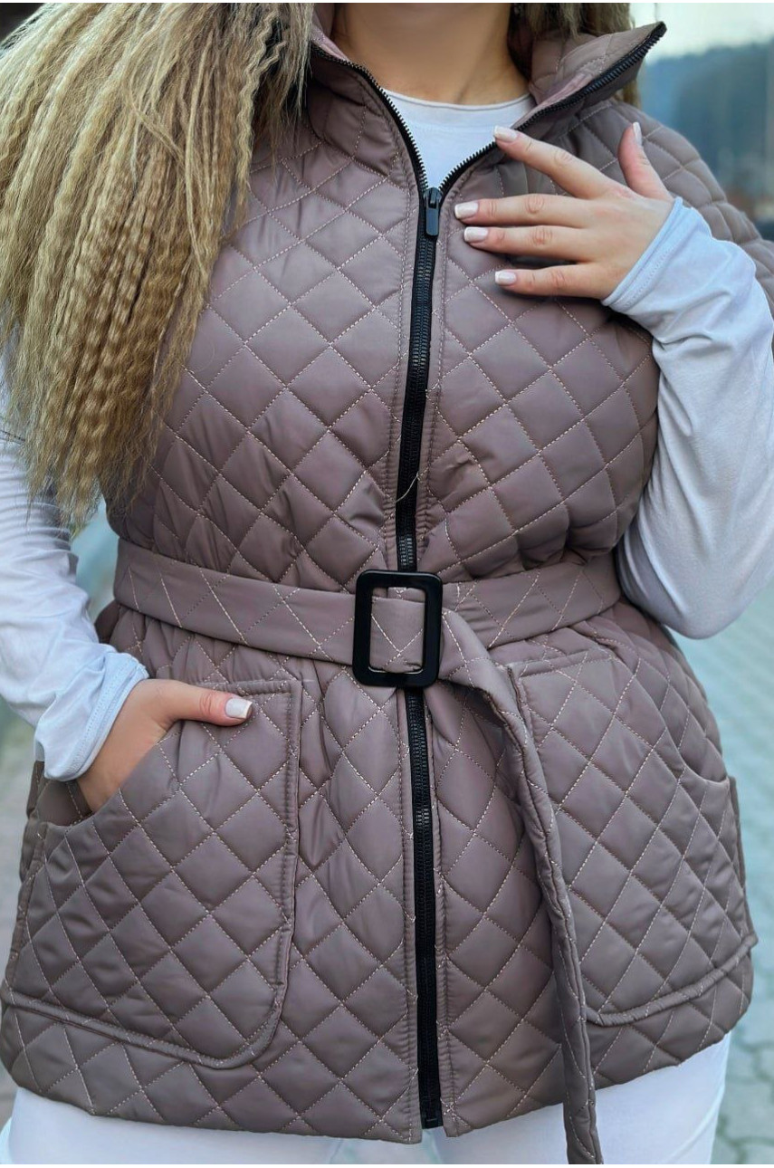 Жилетка женская коричнивого цвета 460 213988