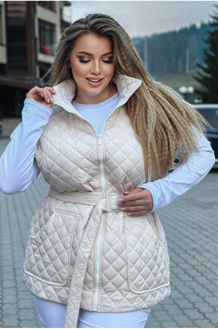 Жилетка женская молочного цвета 460 213989