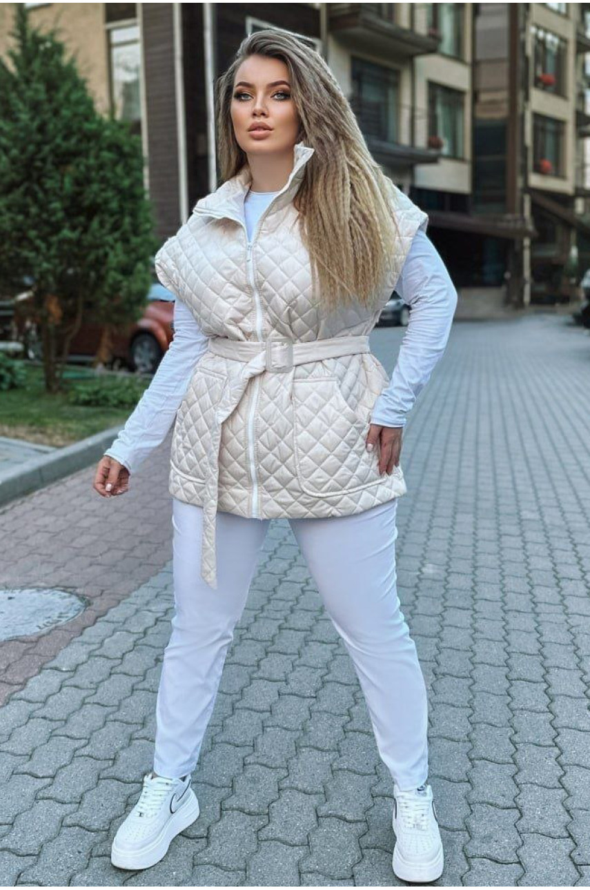 Жилетка женская молочного цвета 460 213989
