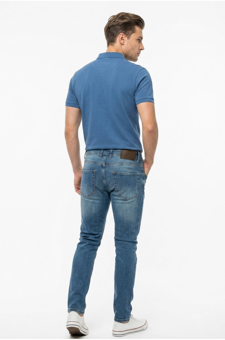Джинсы мужские однотонные тёмно-синего цвета 1032-3 216479