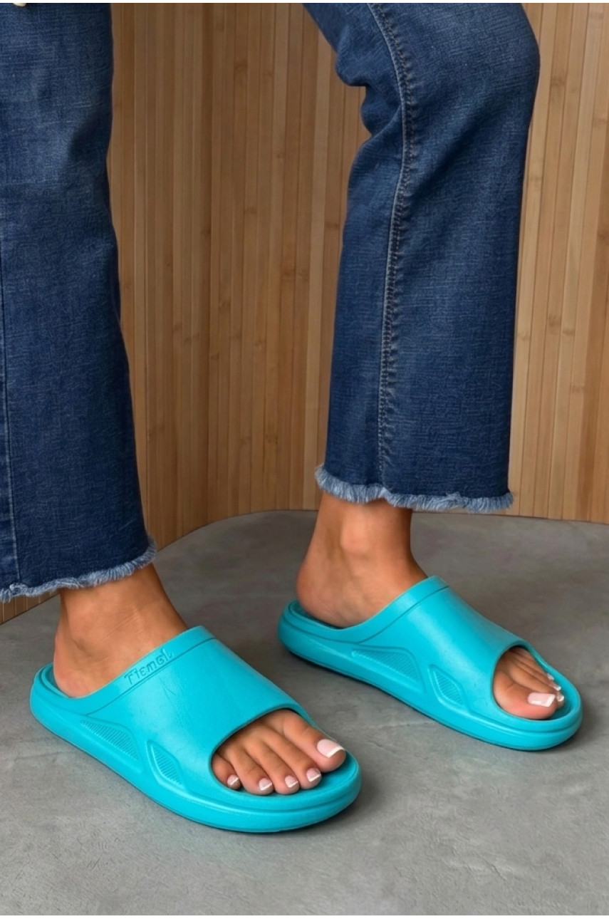 Шлепанцы пена женские бирюзового цвета С-11 216581