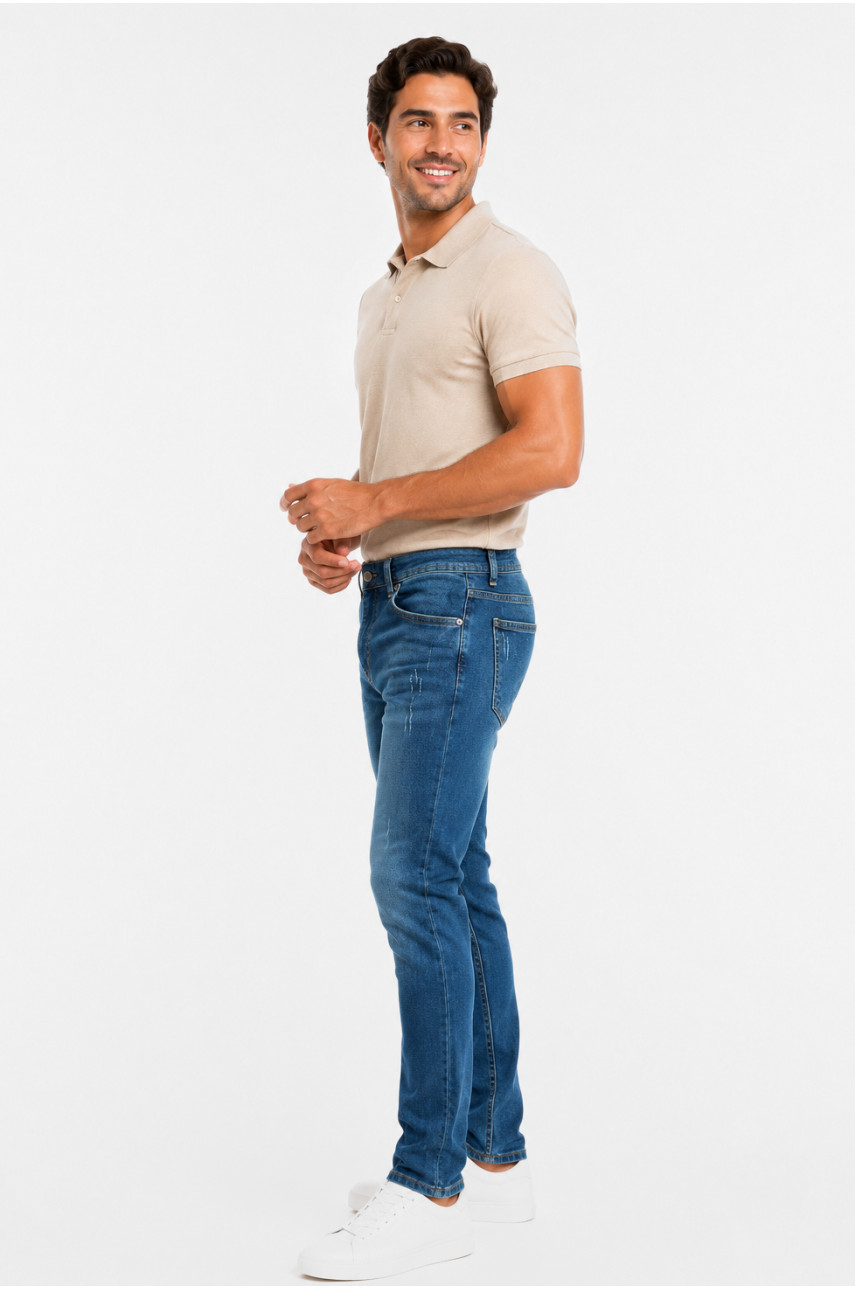 Джинсы мужские однотонные тёмно-синего цвета 5003-12 216901