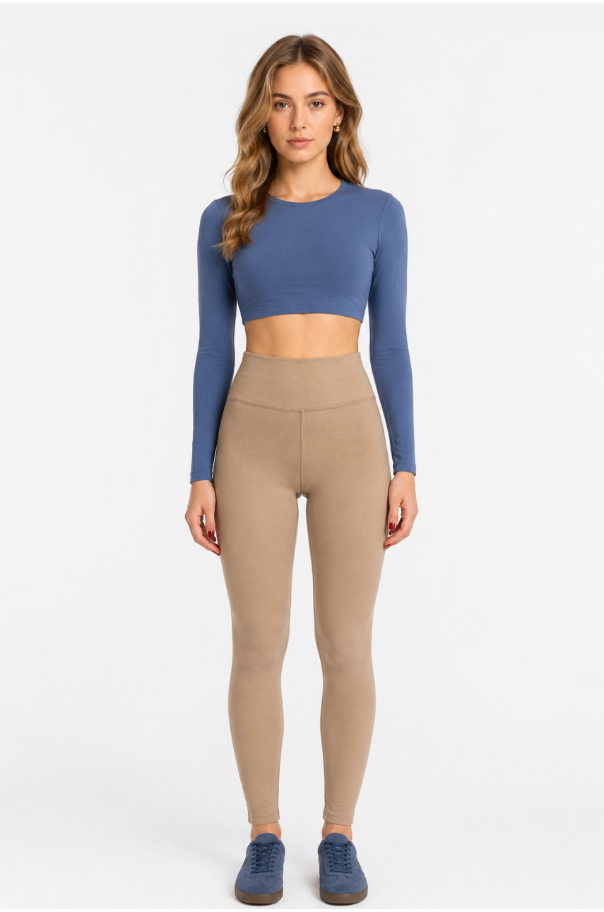 Лосины женские однотонные цвета мокко 217352