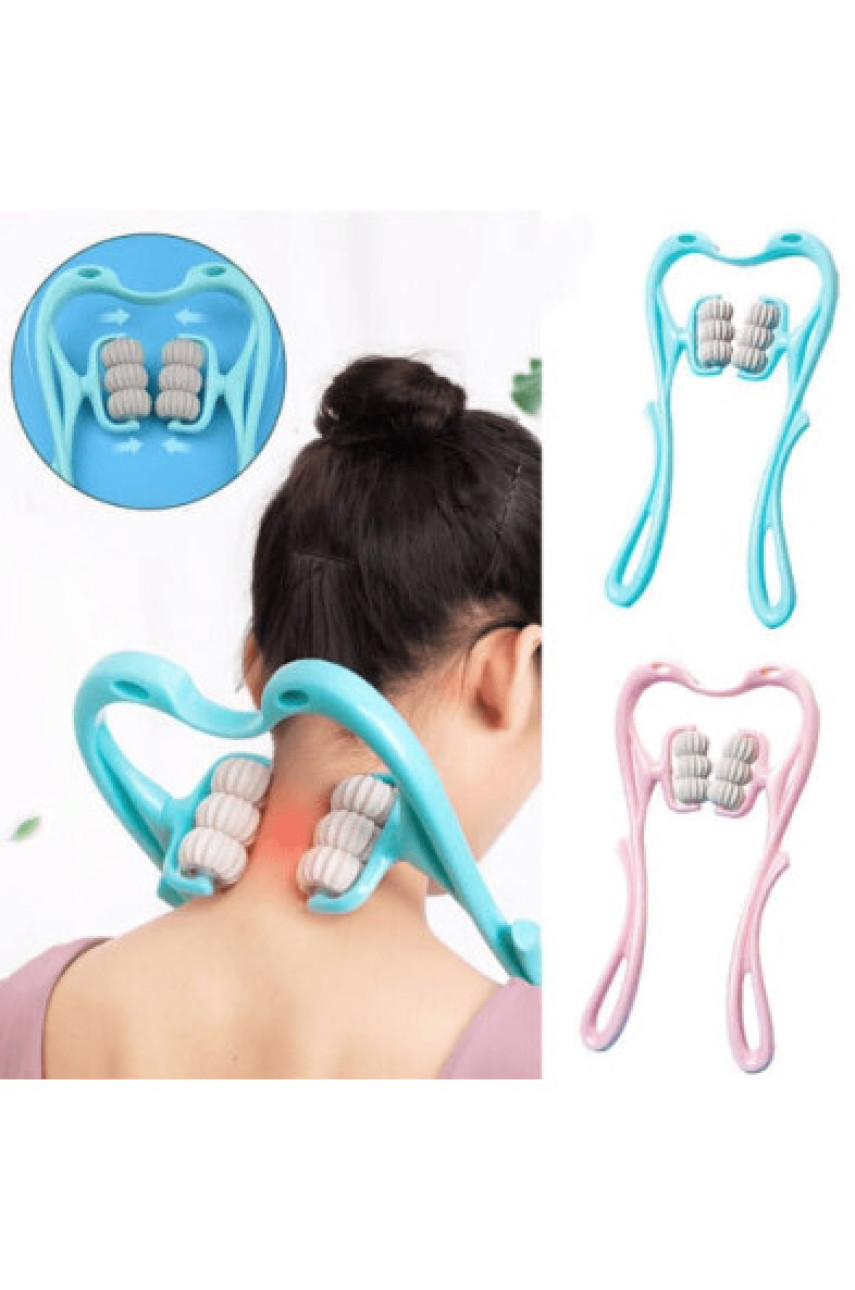Ручной роликовый массажер для шеи и тела Hexiang Neck Massager розового цвета 218250