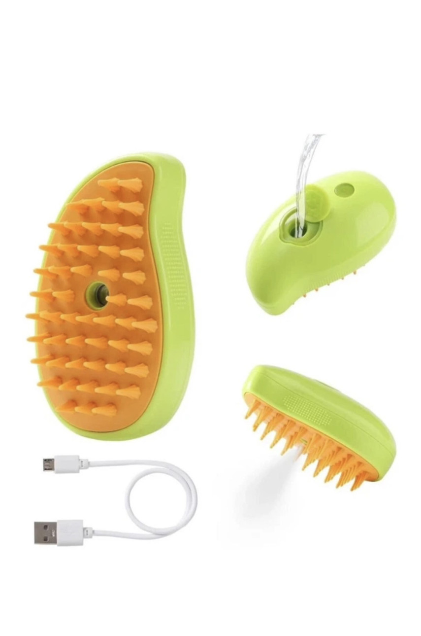 Паровая щетка спрей Pet Spray Massage Brush Массажер 3в1 зеленого цвета 218260
