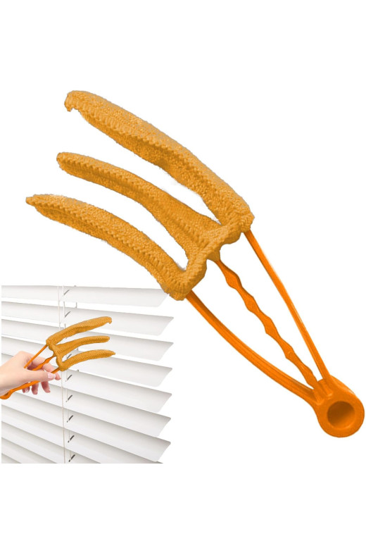 Щетка для чистки жалюзи Window Blind Duster Brush Cleaner оранжевого цвета 218265