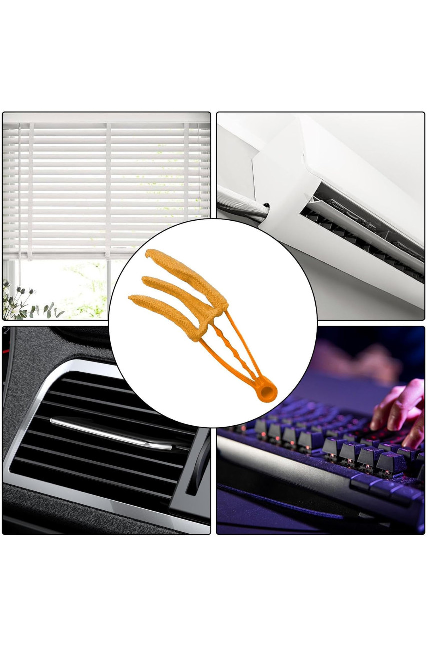 Щетка для чистки жалюзи Window Blind Duster Brush Cleaner оранжевого цвета 218265