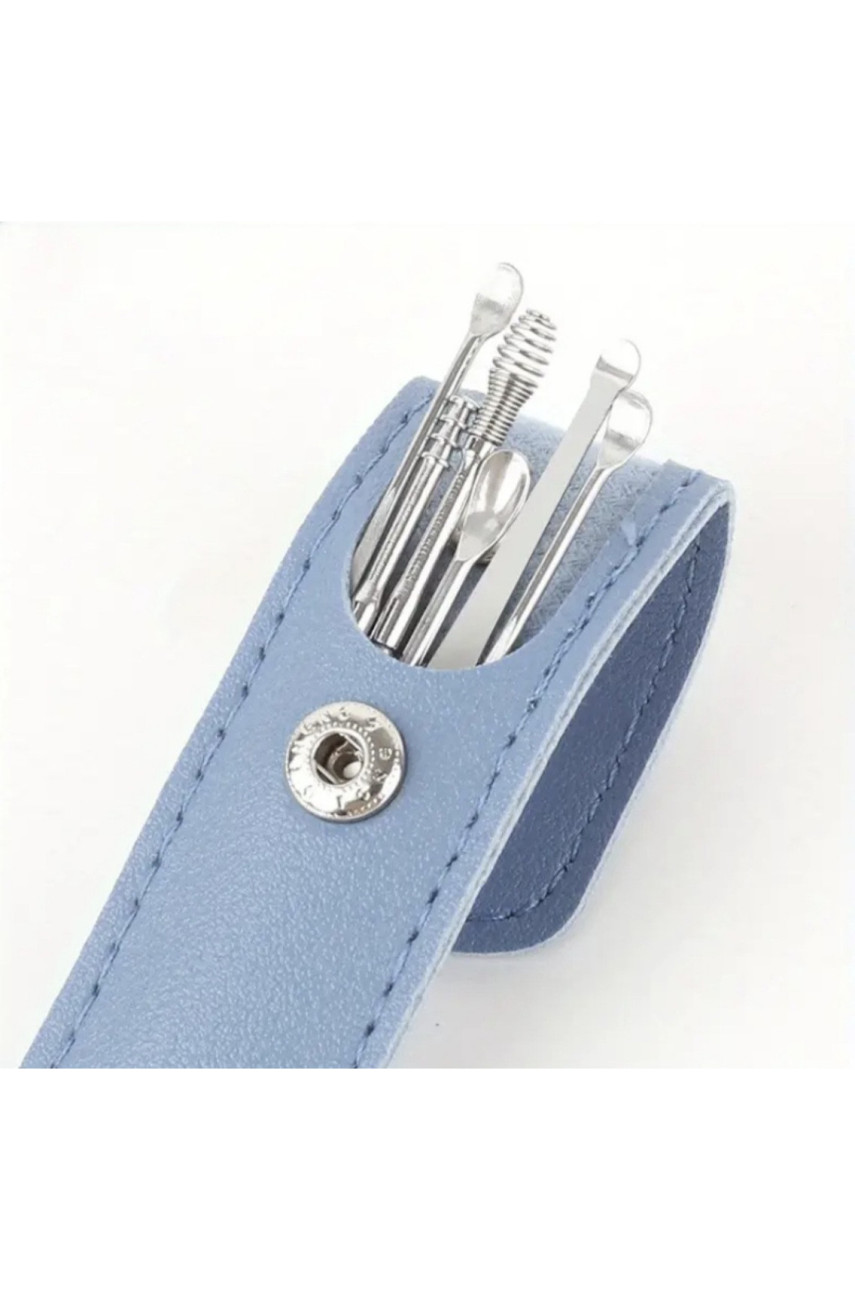 Набір металевих паличок та скребків для чищення вух синього кольору 218665