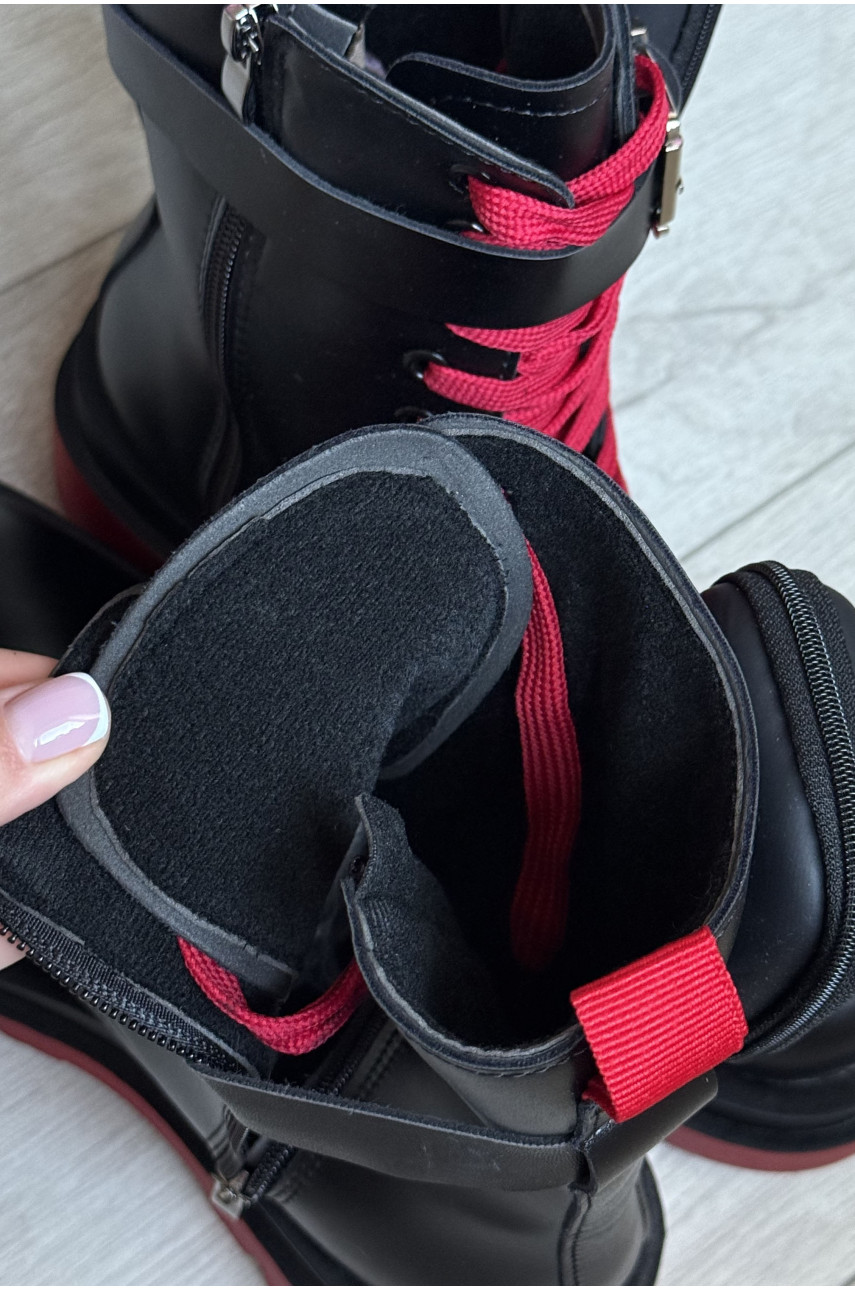 Черевики жіночі демісезонні чорного кольору 2360-3 219373 Черевики жіночі демісезонні чорного кольору 2360-3 219373