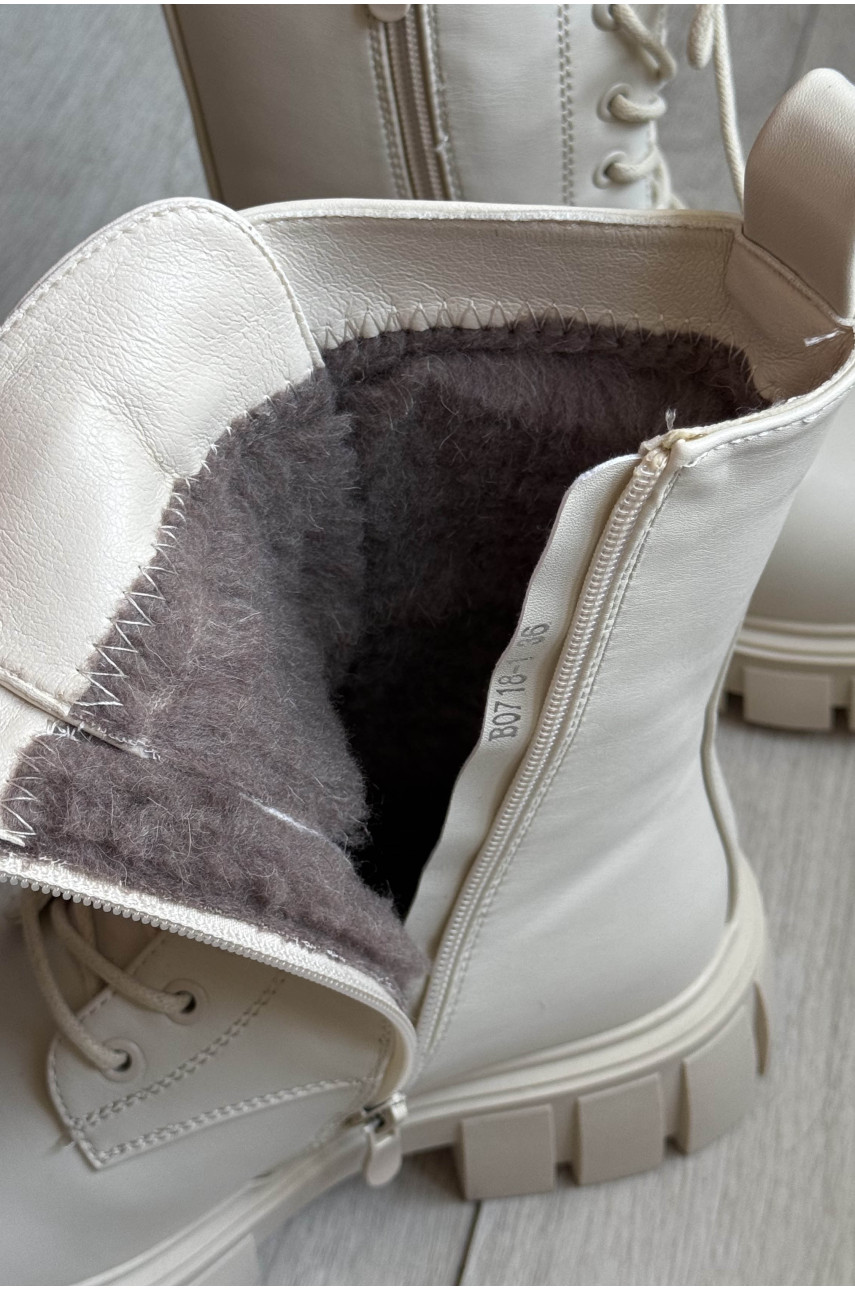 Черевики жіночі зимові світло-бежевого кольору Уцінка В0718-1 219598